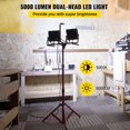 thumbnail image 2 of STAWAY 5000 Lumen LED Work Light with Adjustable Tripod Stand, IP65 Waterproof, Dual-Head, 360° Rotatable, Perfect for Outdoor Job Sites & Night Activities, 2 of 8