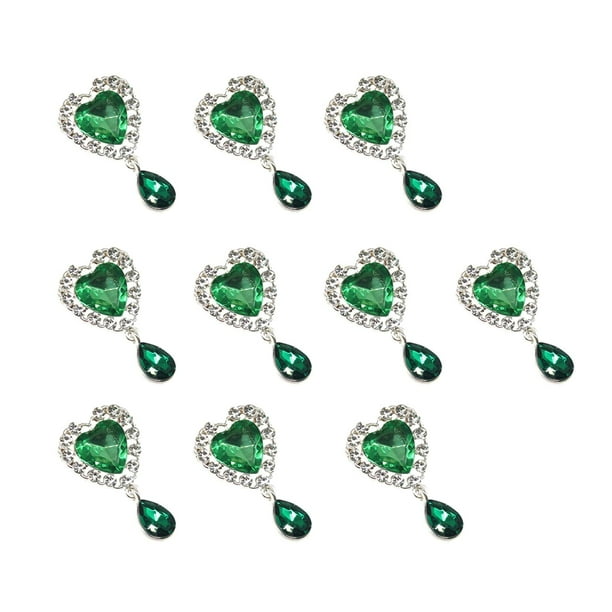 10 abalorios de amor con colgante de corazón de diamantes de imitación para la fabricación de joyas para la fabricación de fundas de teléfono