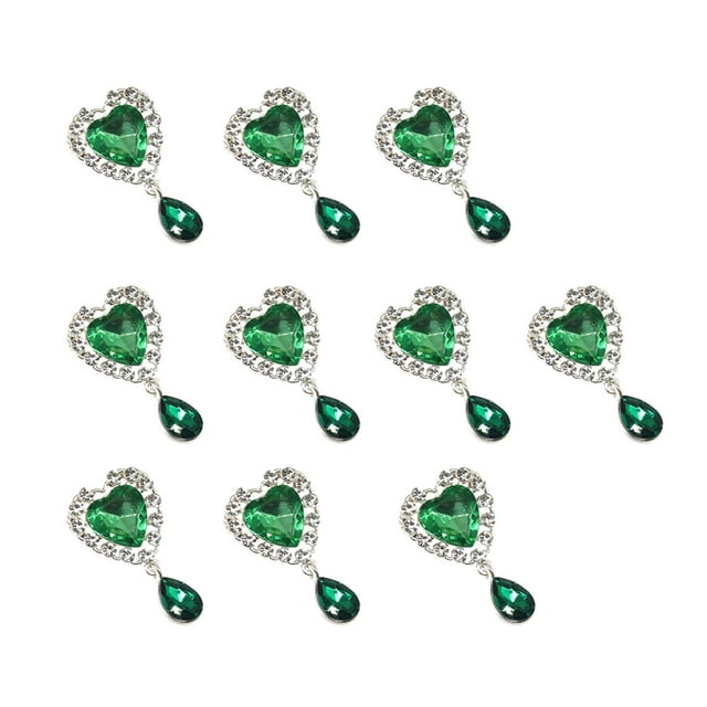 10x de amor, colgante de corazón de diamantes de imitación, decoración de ropa para hacer joyas, de bricolaje, pulsera para manualidades,