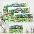 thumbnail image 4 of Designart ' Pagoda and Lotus Lake ' Traditional Canvas Wall Art Print, 4 of 4