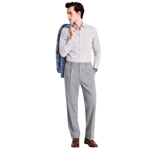 Tommy Hilfiger Mens Relaxed fit Dress Pants 30 / 32 Grey Solid Stretch