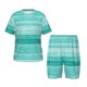 thumbnail image 1 of Balery Teal Turquoise Conjunto de Pijama Infantil de Manga Corta con Estampado – Ropa de Dormir de Algodón Suave-3X-Large, 1 of 6
