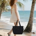 thumbnail image 2 of Ediodpoh Capacity Tote Canvas Bag High Appearance Versatile For Commuting Student Set Book Shoulder Cloth Bag For School Black, 2 of 9