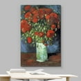thumbnail image 3 of wall26 Canvas Print Wall Art Vase with Red Poppy Flowers by Vincent Van Gogh Classic Historic Illustrations Fine Art Decorative Rustic Multicolor Colorful for Living Room, Bedroom, Office - 12"x, 3 of 5