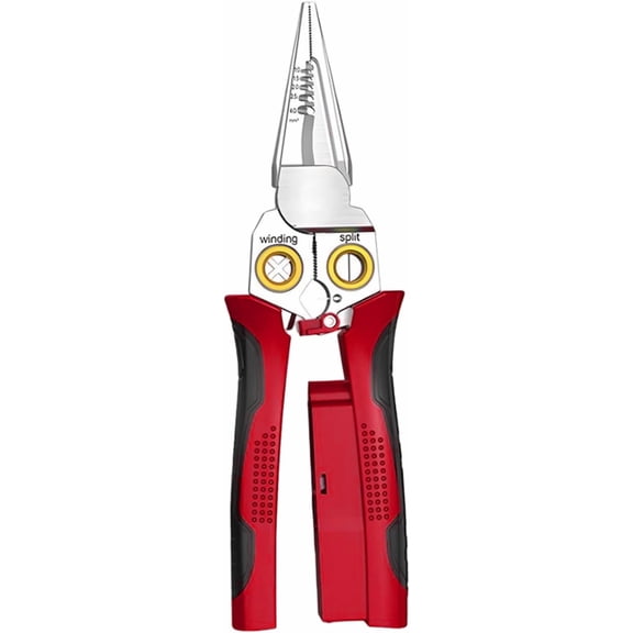 8-in-1 Wire Stripper with Voltage Tester, Stainless Steel Multi-Function Electrical Pliers with Non-Slip Grip for Electricians and DIY Projects Grey 8-in-1 Wire Stripper with Voltage Tester Strippers