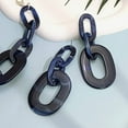thumbnail image 6 of Bocar Acrylic Chunky Statement Necklace for Women Cube Link Chain Collar Necklace and Hoop Earrings Costome Jewelry Set(NK-10667-Navy Blue), 6 of 7