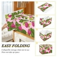 thumbnail image 4 of Cute Raspberry Floral Large Storage Bins with Linen Collapsible Lid Storage Box 16.7 x 12.6 x 11.8in, 4 of 7