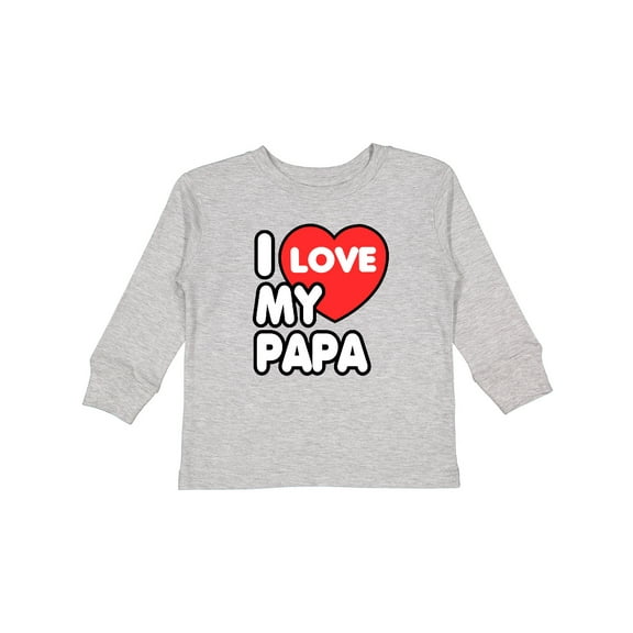 Inktastic I Love My Papa Boys or Girls Long Sleeve Toddler T-Shirt