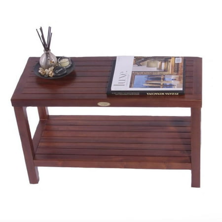Classic 30 Teak Shower Bench With Shelf Traditional No Arms