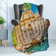 thumbnail image 4 of Italy Soft Flannel Fleece Throw Blanket, Fountain Di Trevi Famous Travel Destination Tourist Attraction European Landmark, Cozy Plush for Indoor and Outdoor Use, 50" x 70", Multicolor, by Ambesonne, 4 of 5