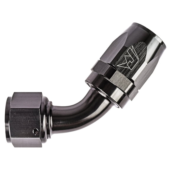 JEGS AN 60-Degree Max Flow Swivel Hose End [-12 AN Female to -12 AN Hose, Black]