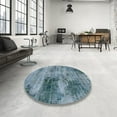 thumbnail image 3 of Ahgly Company Indoor Square Abstract Columbia Blue Abstract Area Rugs, 8' Square, 3 of 6