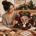 thumbnail image 7 of 3D Fabric Poke Wreath DIY Kit, Christmas Wreath DIY Kit for Adults (Reindeer), 7 of 7