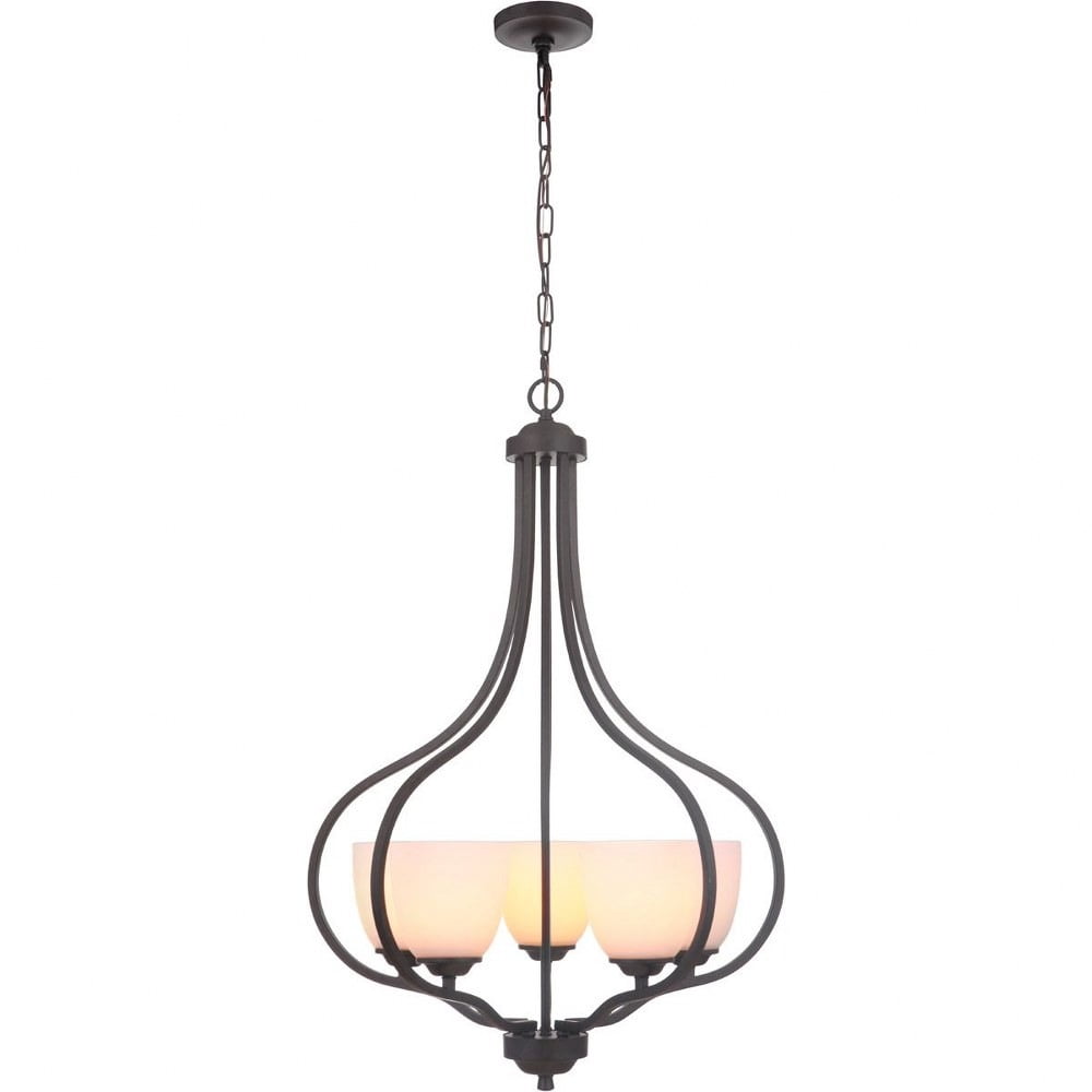 49935-ESP-WG-Craftmade Lighting-Serene - Five Light Foyer in Transitional Style - 25 inches wide by 34.5 inches high-Espresso Finish    -Traditional