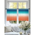 thumbnail image 3 of Orange Blue Teal Ombre Sheer Curtains 54 Inch Length 2 Panels Set, Contemporary Abstract Gradient Voile Window Treatment Rod Pocket Short Kitchen Curtains Drapes for Bedroom 52"x54"x2, 3 of 7