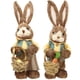 thumbnail image 3 of WORGEOUS Figuritas de conejito tejidas de paja de Pascua, estatuas de conejo, decoraciones para el hogar, 2 uds., 3 of 8