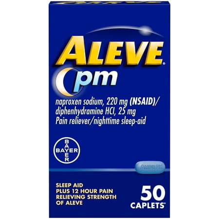 Aleve PM Pain Reliever & Nighttime Sleep Aid Caplets, 50 Count