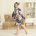 thumbnail image 2 of FORMRS Niños Bathrobe Unisex Hooded Robe Soft Plush Pajamas Sleepwear, Size 2-3T, American Eagle Pattern, 2 of 7