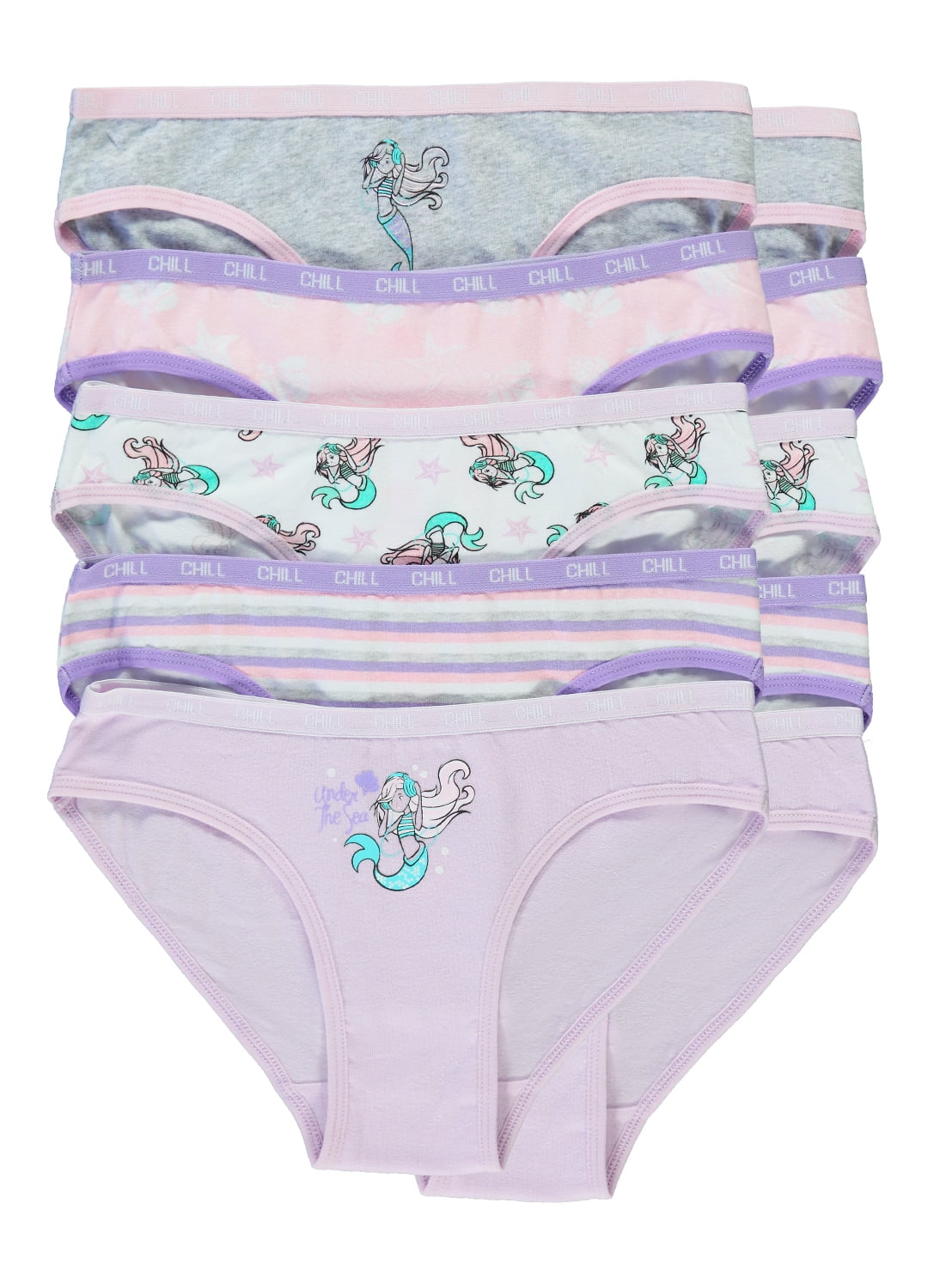 Mermaid Girls Underwear Bikinis 10Pack Size L (14) Walmart Canada