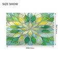 thumbnail image 2 of Toilet Rug Set Non-Slip Bathroom Rugs Soft Plush Machine Washable Contour Bath Mat Yellow Green Floral Stained Glass 24x20/24x16, 2 of 9