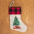 thumbnail image 1 of Lubelski Christmas Tree Elk Bird Pattern Hanging Storage Bag Linen Xmas Stocking Decor, 1 of 7