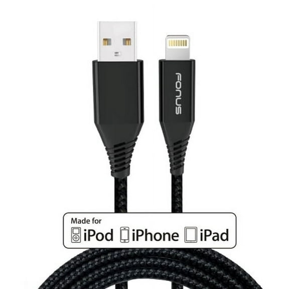 Certified MFI 6ft Long Braided USB Cable Sync Cord Power Fast Charger Wire Q6P Compatible With iPad Pro 9.7 Mini 4 10.5 3 2 Air, iPhone 8 PLUS 7 6S Plus 6 Plus, 2, 5S 5C 5
