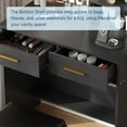 thumbnail image 3 of IDEALHOUSE Black, 2 Drawers, Dressers Vanity Table, Mirror, Cabinet, Open Shelves, Charging Station, Stool, 3 of 8