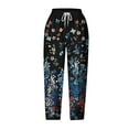 thumbnail image 3 of Womens Casual Capri Pants Relaxed Fit Graphic Print Capris Pants Loose Baggy Wide Leg Lounge Pajama Pants, 3 of 5