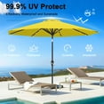 thumbnail image 3 of 9 ft Solar Umbrella 32 LED Lighted Patio Umbrella Table Market Umbrella with Tilt and Crank Outdoor Umbrella for Garden, Deck, Backyard, Pool and Beach (Navy Blue), 3 of 7