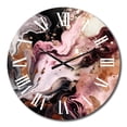 thumbnail image 2 of Designart "Chromatic Agate in Pink and Black I" Abstract Oversized Wall Clock, 2 of 5