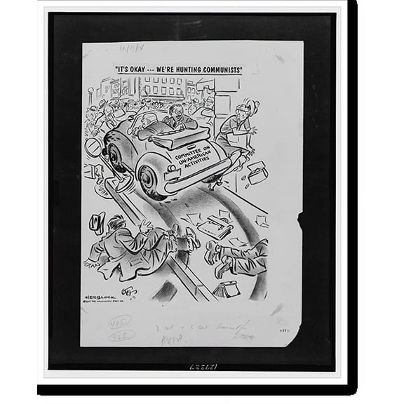 Historic Print, It's okay - we're hunting communists".Herblock.", 16" x 20"