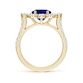 thumbnail image 2 of ANGARA Oval Lab Grown 3.3 Ct Blue Sapphire Halo Engagement Ring for Women in 14K Yellow Gold (Size-10x8mm) | September Birthstone, Anniversary, Jewelry Gift for Women | Lab-Grown Blue Sapphire Ring, 2 of 8