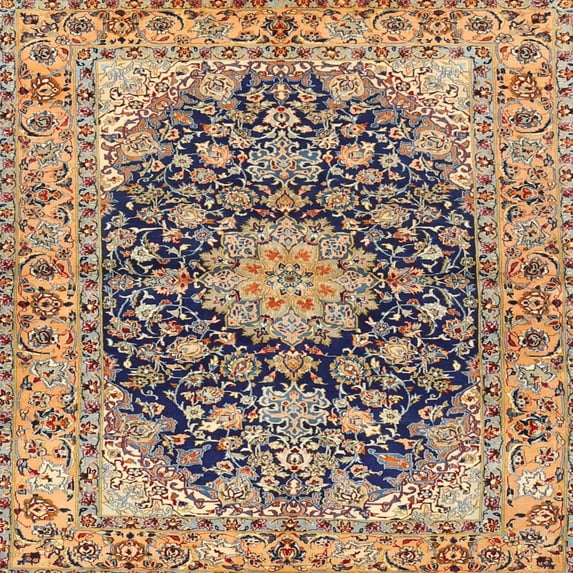 Ahgly Company Indoor Square Traditional Reddish Brown Persian Area Rugs, 5' Square
