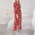 thumbnail image 3 of Honeii Question Marks1 print Women's Pajama Sets Long Sleeve Button Down Sleepwear Nightwear Soft Pjs Lounge Sets-X-Large, 3 of 7