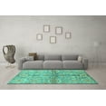 thumbnail image 3 of Ahgly Company Indoor Rectangle Oriental Turquoise Blue Traditional Area Rugs, 2' x 4', 3 of 4