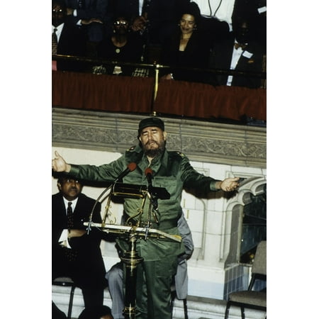 Fidel Castro making a speech Photo Print
