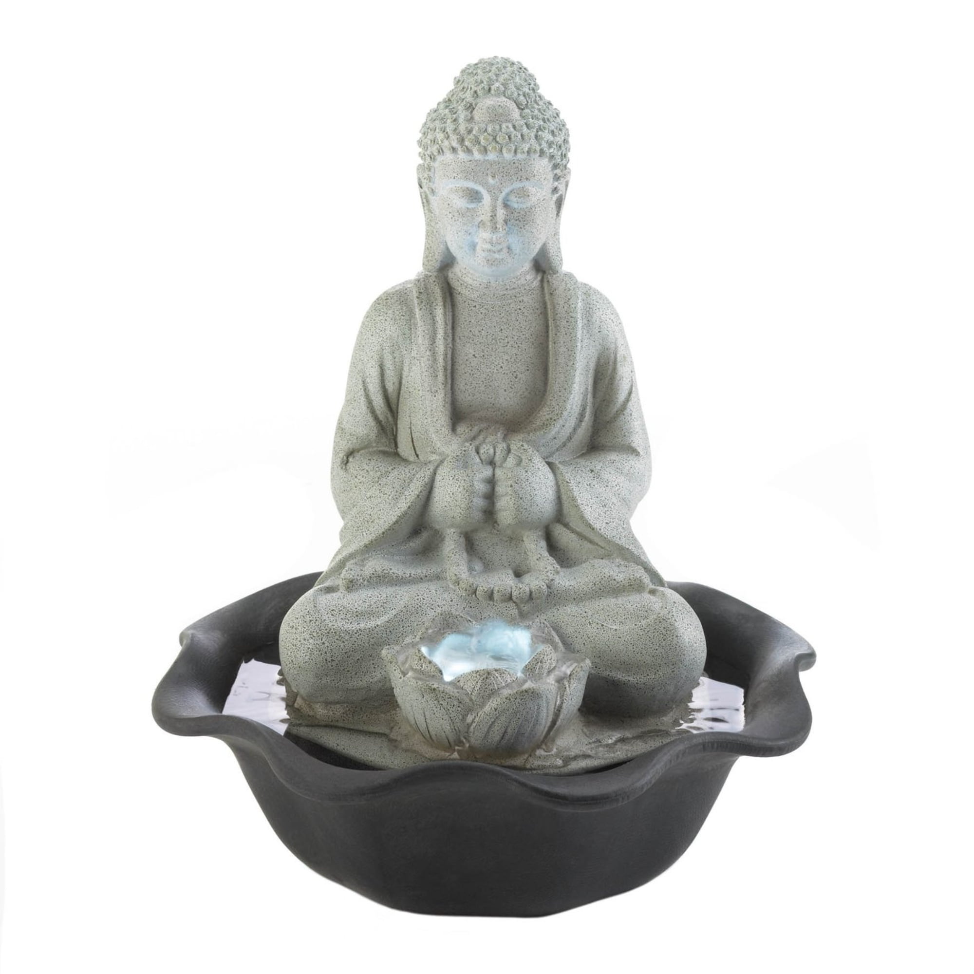 Details about   Stone-Look Buddha Lighted Tabletop Water Fountain 