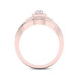thumbnail image 3 of Imperial 1/2Ct TDW Diamond 10k Rose Gold Halo Bypass Bridal Set (H-I, I2), 3 of 4