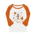 thumbnail image 4 of Abcomgle Girls Halloween Shirts 5t Spooky Dancing Skeleton Graphic Tshirts for Girls Crewneck 3/4 Raglan Sleeve Shirts for Kids Fall Funny Cute Top for Girls,10-11 Years, 4 of 4