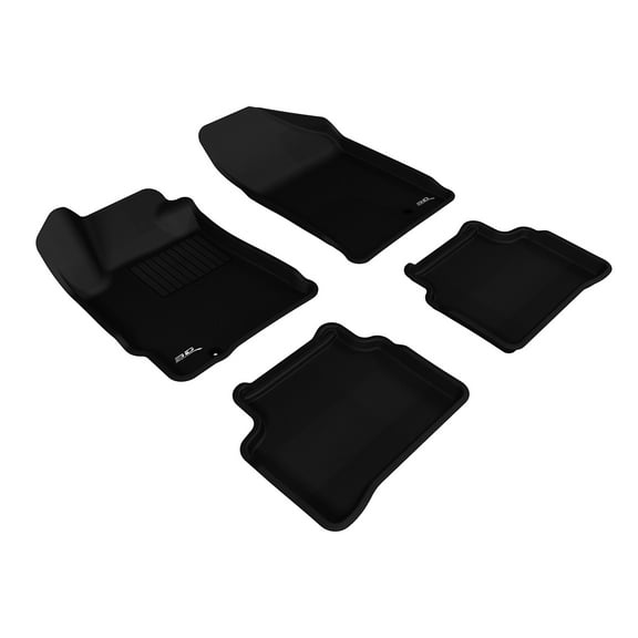 3D MAXpider Custom Fit KAGU Floor Mat (BLACK) for 2007-2012 NISSAN ALTIMA - 1ST ROW 2ND ROW