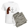 thumbnail image 5 of CafePress - Id Rather Be Riding! Horse Women's Light Pajamas - Women's Short Sleeve Print T-Shirt and Pants Light Cotton Pajama Set, 5 of 7