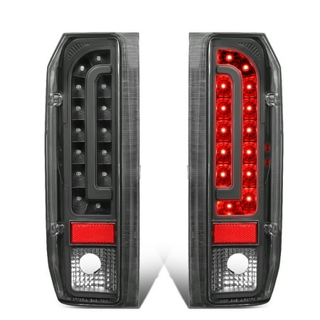 93 Dodge Caravan Tail Light For 1990 to 1997 Ford F150 / F250 / F350 / Bronco / F Super Duty Styleside Pair Full LED Tail Brake Light Lamps (Black) 91 92 93 94 95 96 ()