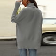 thumbnail image 6 of Womens Plus Size Sweaters Long Sleeve Crew Neck Split Hem Casual Oversized Ribbed Knit Tunic Pullover Tops Light Gray M, 6 of 6
