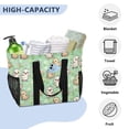 thumbnail image 5 of Cartoon Duck and Flowers Reusable Grocery Bags with Handle Side Pocket Waterproof Shopping Portable Tote, 5 of 8