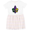 thumbnail image 3 of Inktastic Fleur De Lis Mardi Gras Holiday Girls Toddler Dress, 3 of 5
