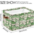 thumbnail image 4 of Coolnut Green Crocodiles Storage Basket Collapsible Toy Storage Bins Canvas Storage Basket with Leather Handles for Home Closets Offices, Bedrooms, Kids Toy and Gift Baskets, 1PCS Decor Gifts, 4 of 7