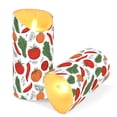 thumbnail image 3 of Vegetable Pattern Flameless Candles 2 PCS with Remote Realistic Moving Flame LED Tapered Pillar Set for Home Decor, 3 of 7