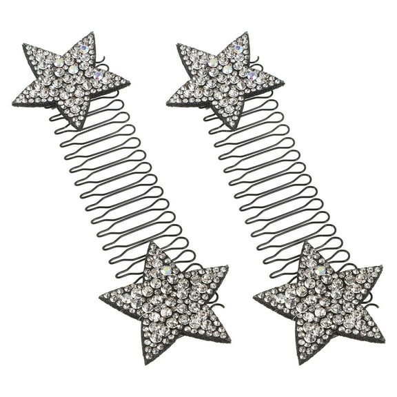Amosfun 2Pcs Star Snap Hair Clips Silver for Hair Fixing Daily Care Accessories Women