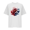 thumbnail image 5 of Cavosen 4th of July Clothes Women Plus Size Red White and Blue Short Sleeve Crew Neck T Shirts American Flag Graphic Shirts Lady 3X Patriotic Casual Shirts Independence Day Tunic Tees, 5 of 8