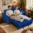 thumbnail image 6 of MIKIBAMA 55" Velvet 3 In 1 Convertible Sofa Bed with Side Pockets & Adjustable Backrest, Perfect for Living Room,Blue, 6 of 7